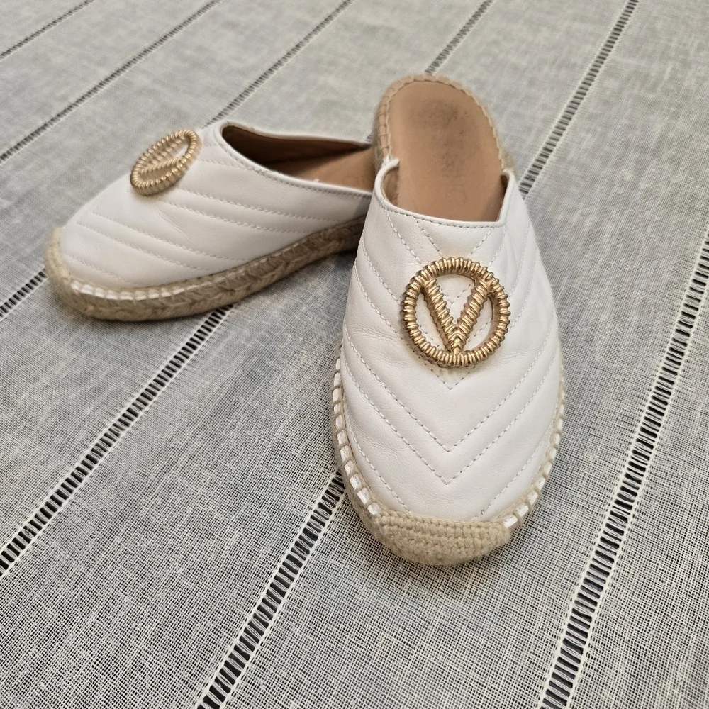 Valentino White Espadrilles Mules Size 36 Made In SPAIN ( Size 6 Usa) - Picture 3 of 9